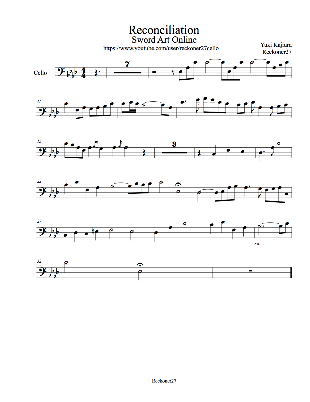 Reconciliation- Cello