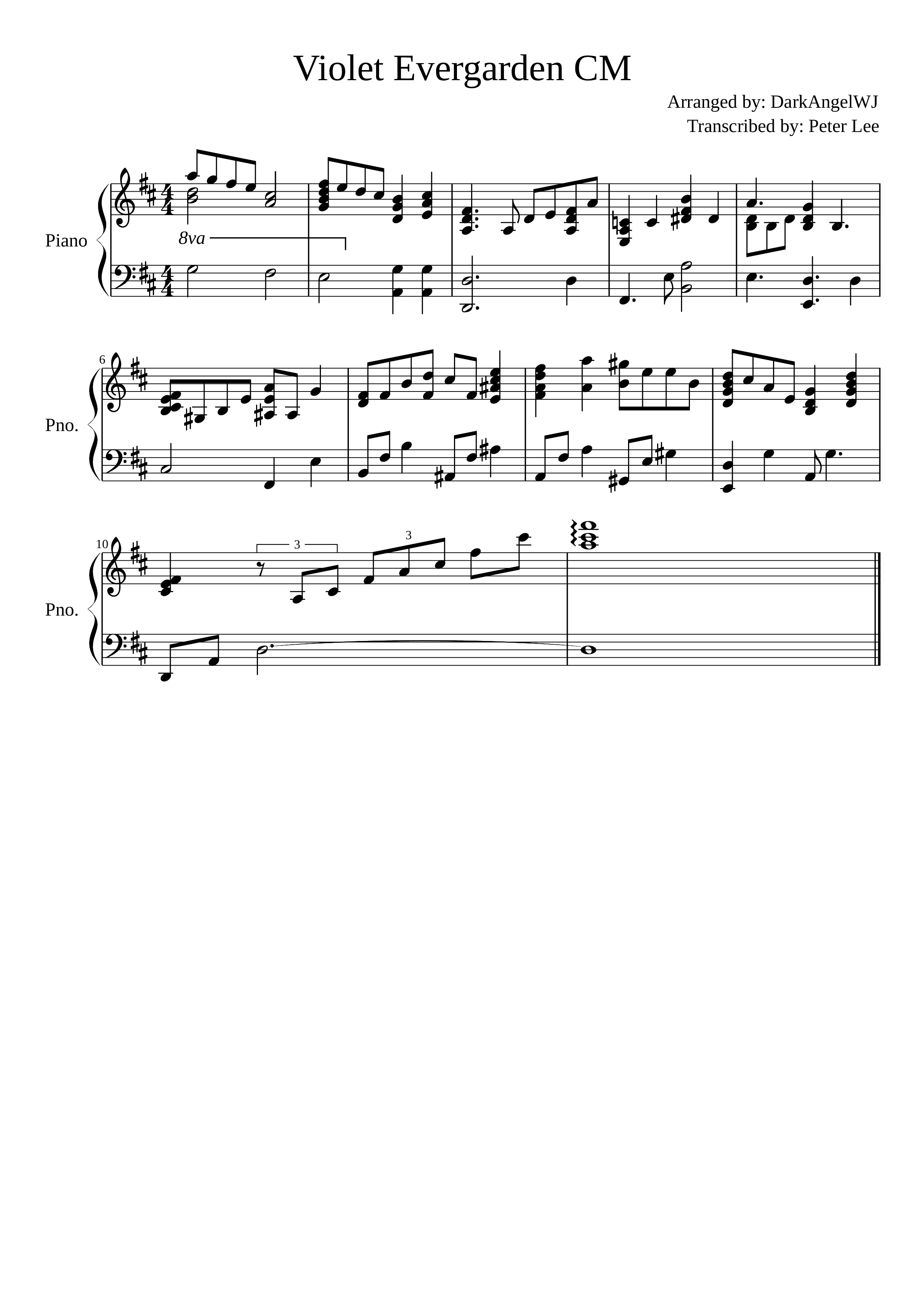 Violet Evergarden CM (Piano Instrumental)
