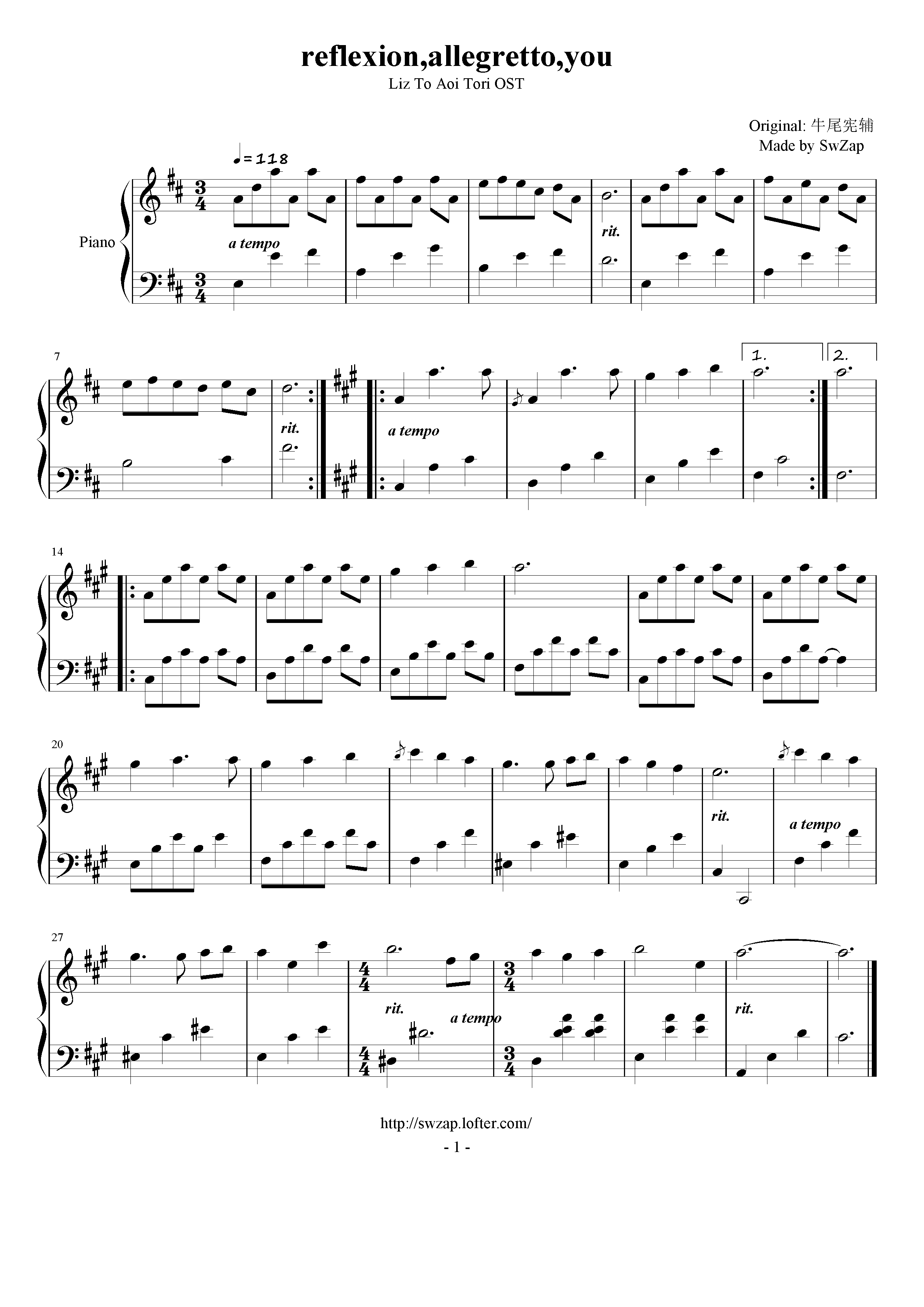 reflexion,allegretto,you