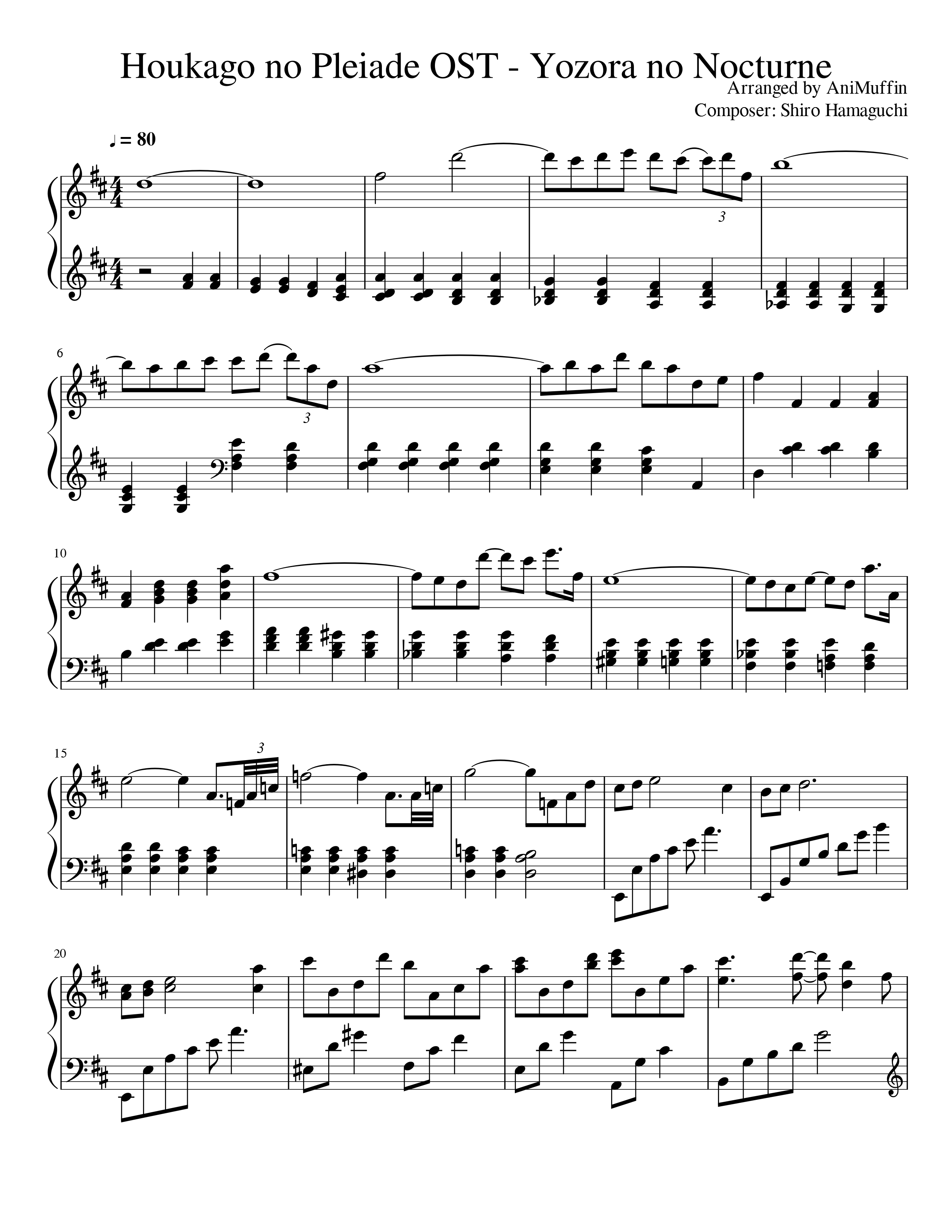 Houkago no Pleiades OST - Yozora no Nocturne