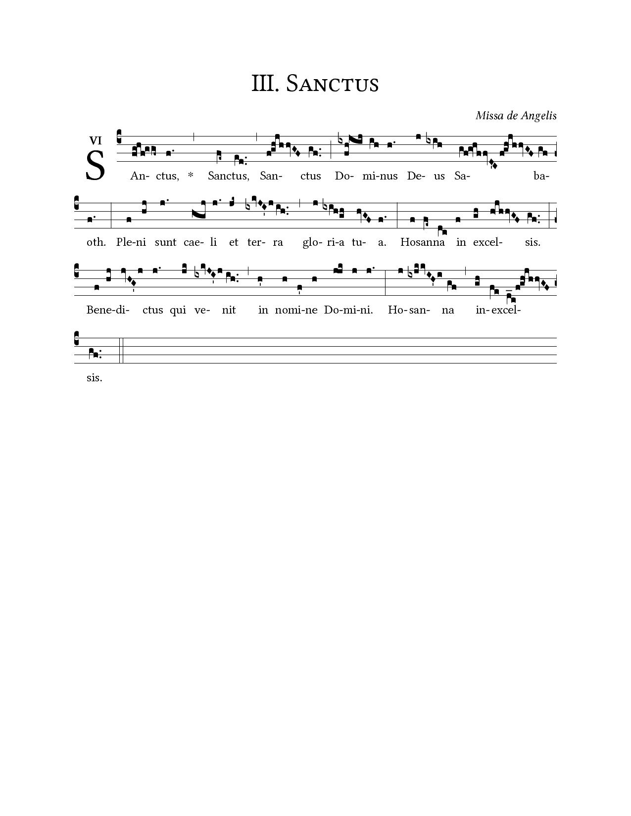 Missa de Angelis: III. Sanctus