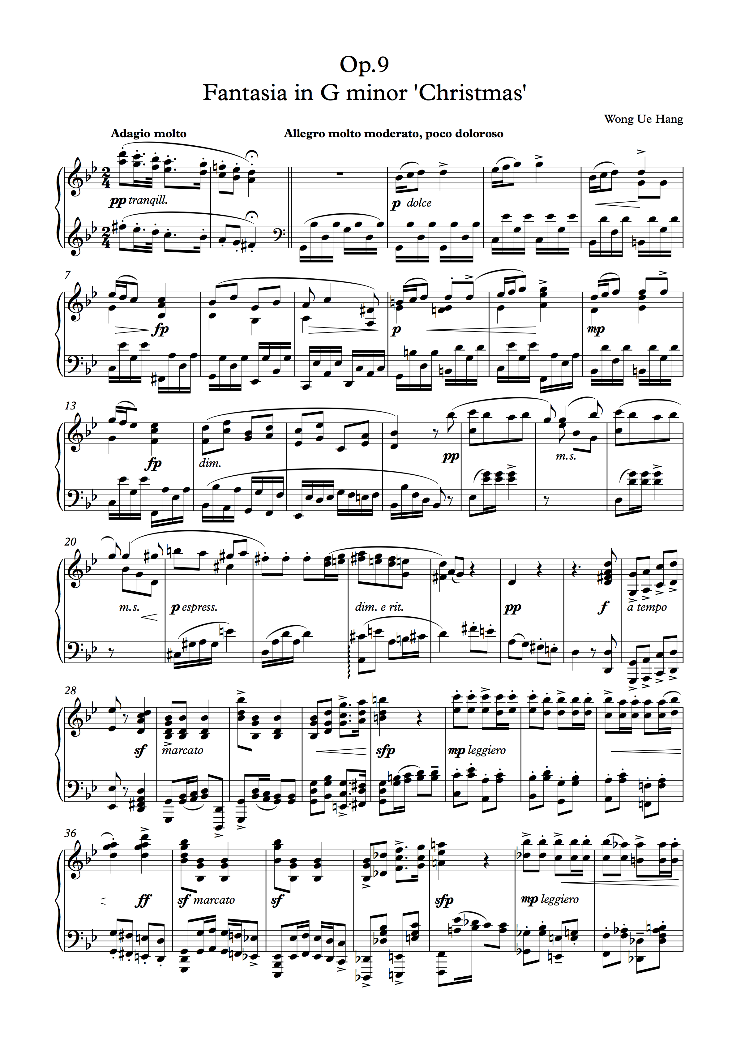 Fantasia in G Minor &quot;Christmas&quot;, Op.9