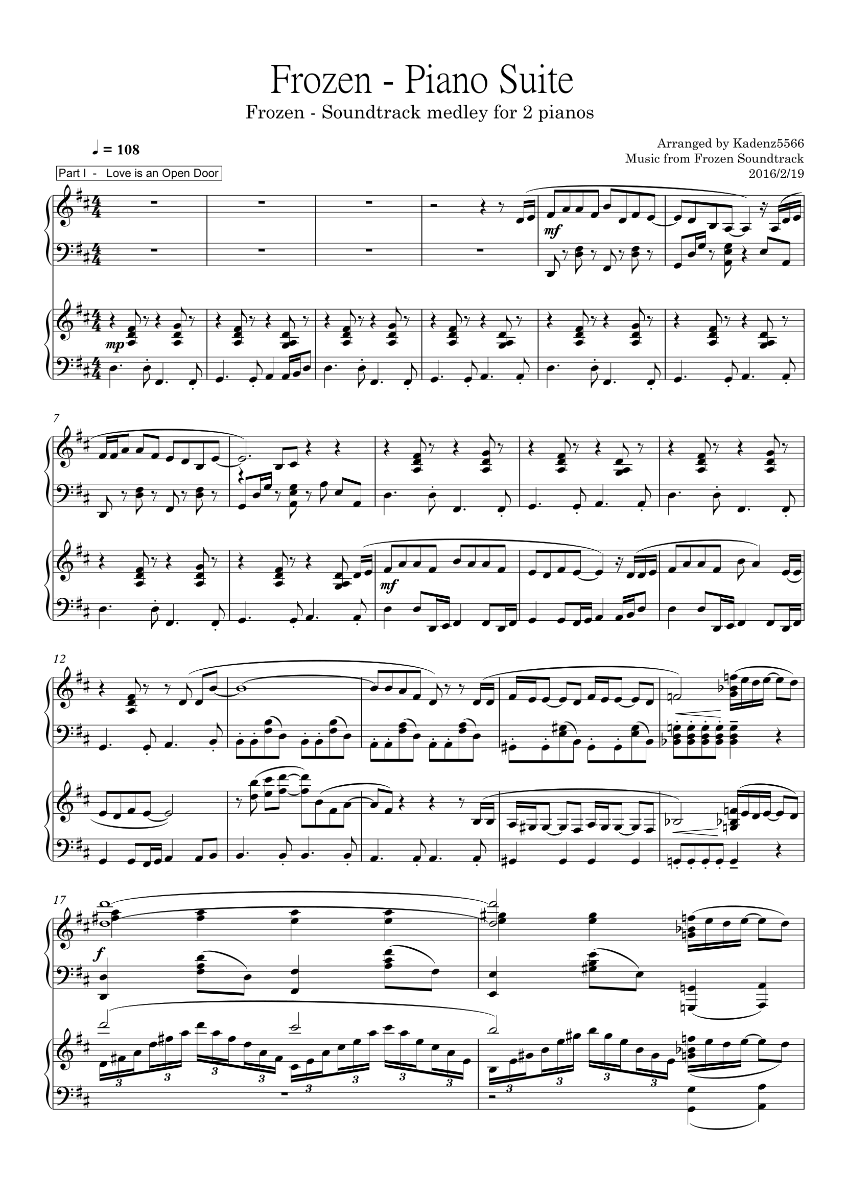 Frozen Suite (For 2 pianos)