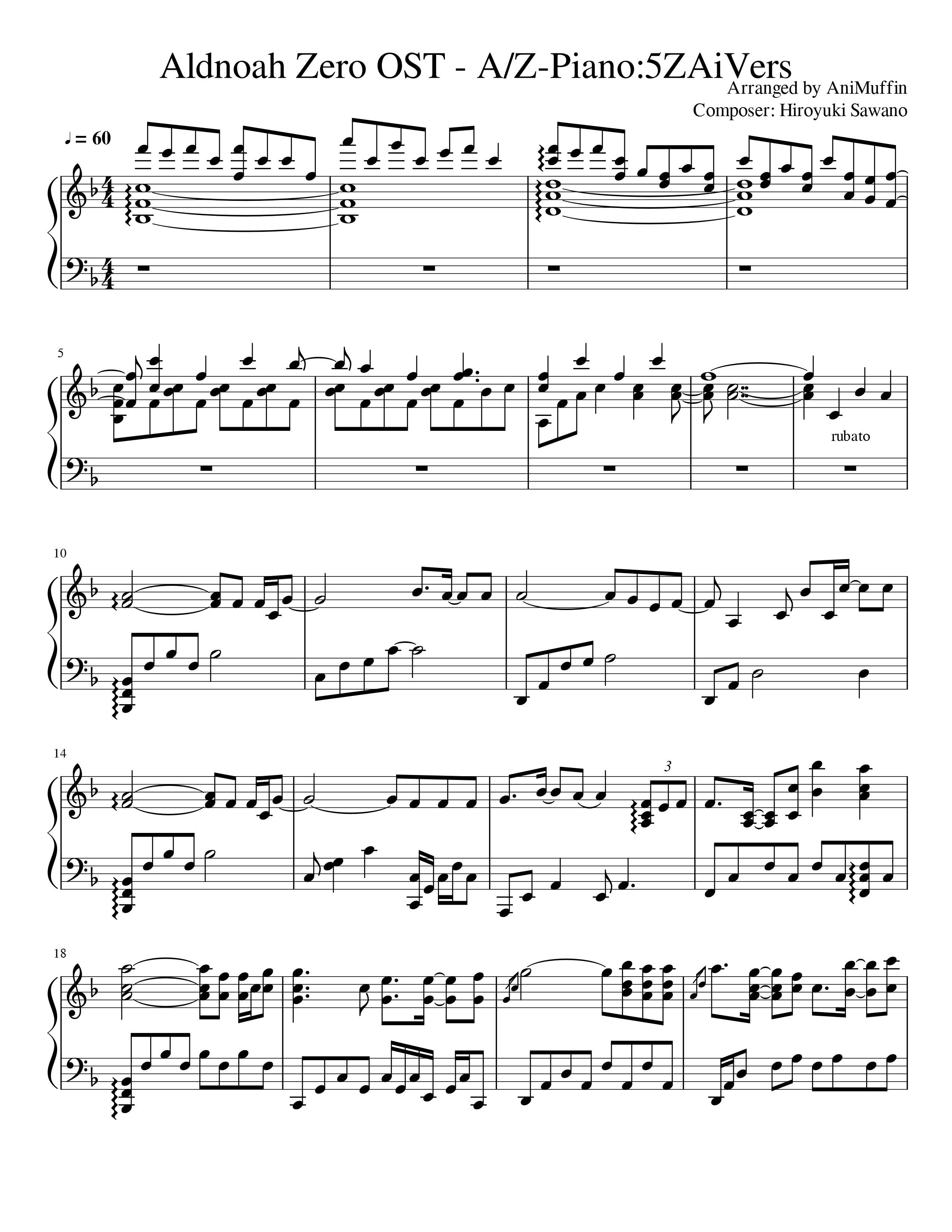 Aldnoah Zero OST - A/Z Piano:5ZAi Vers
