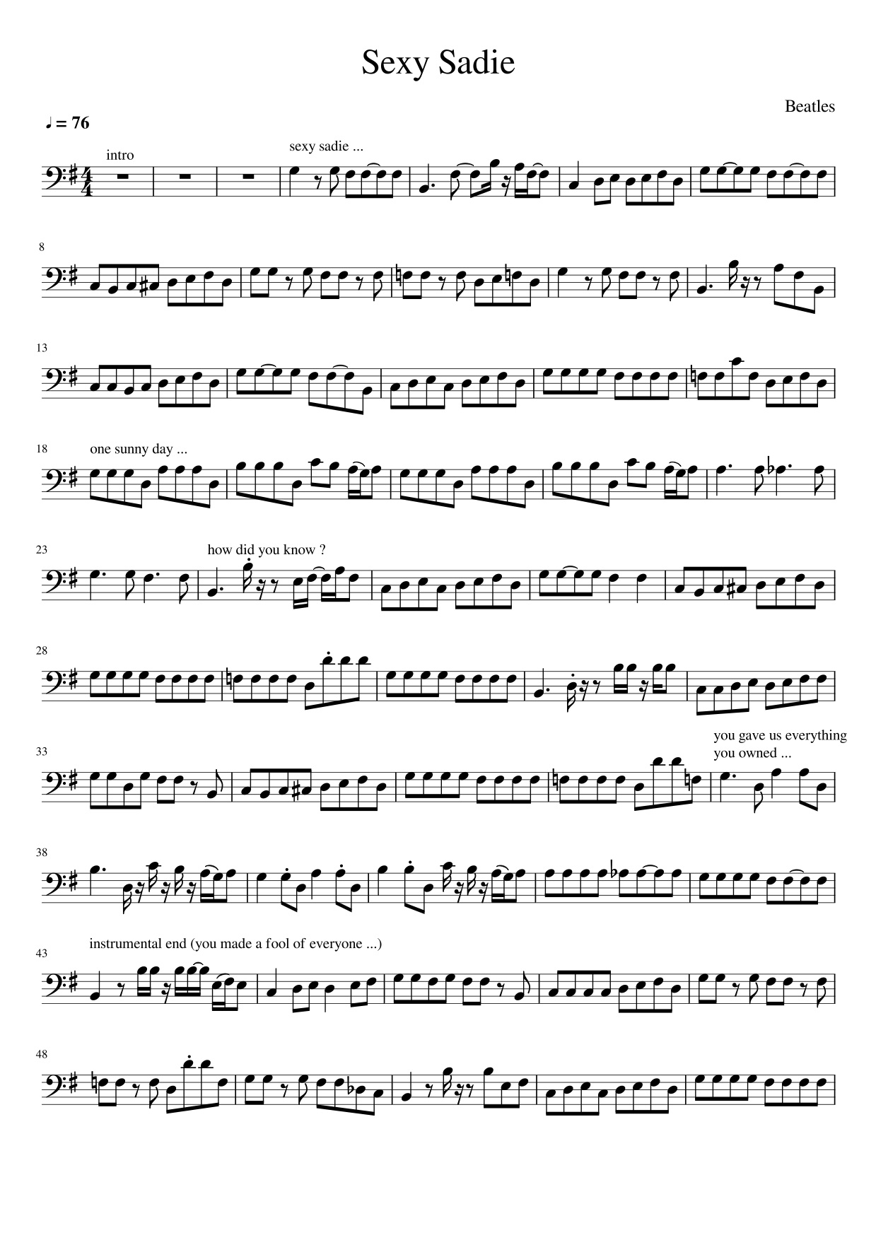 [BASS] The Beatles - Sexy Sadie
