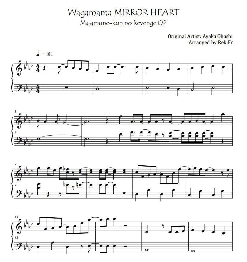 Wagamama MIRROR HEART (easy)