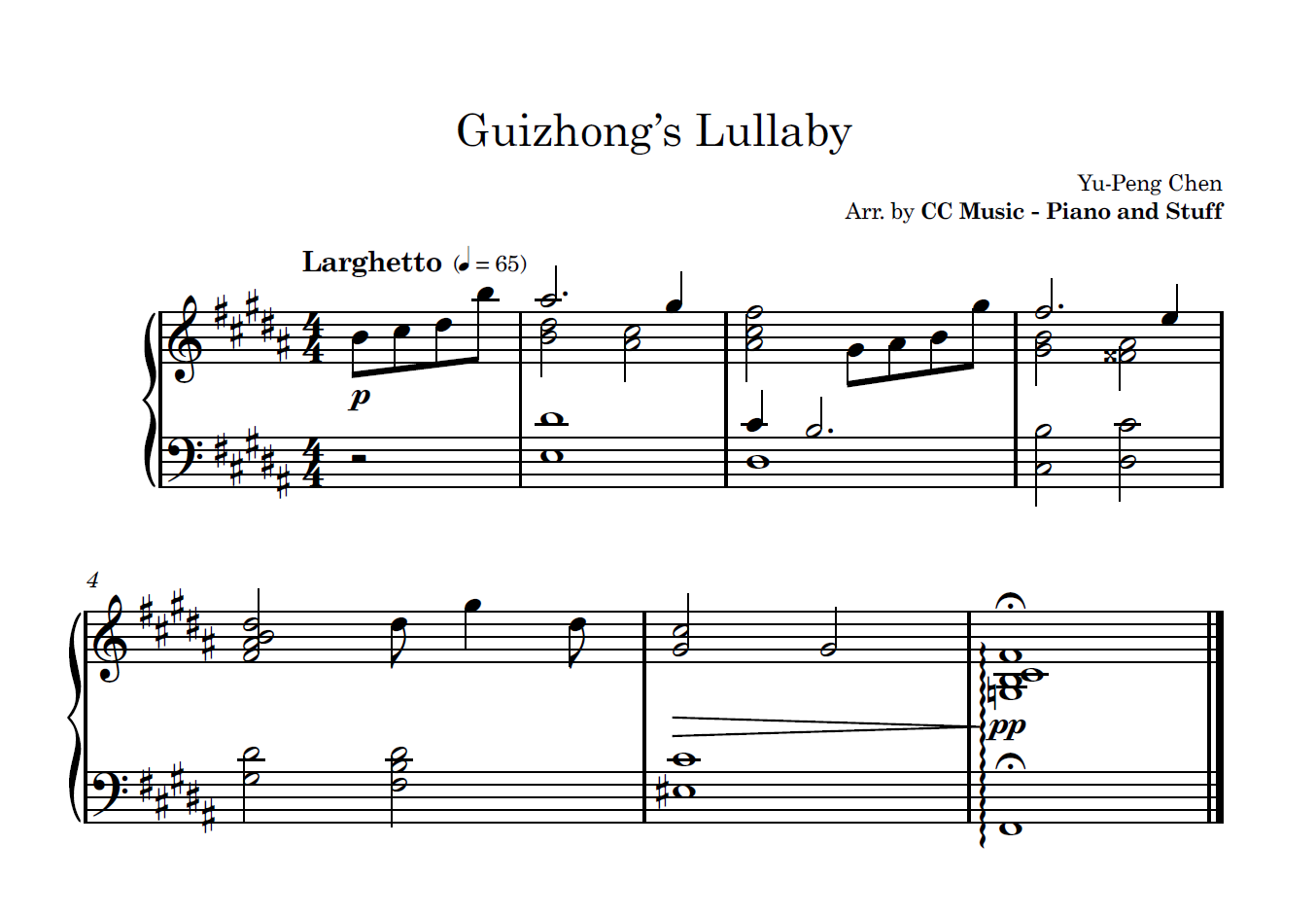 Guizhong's Lullaby – Genshin Impact OST Sheet Music | Sheethost