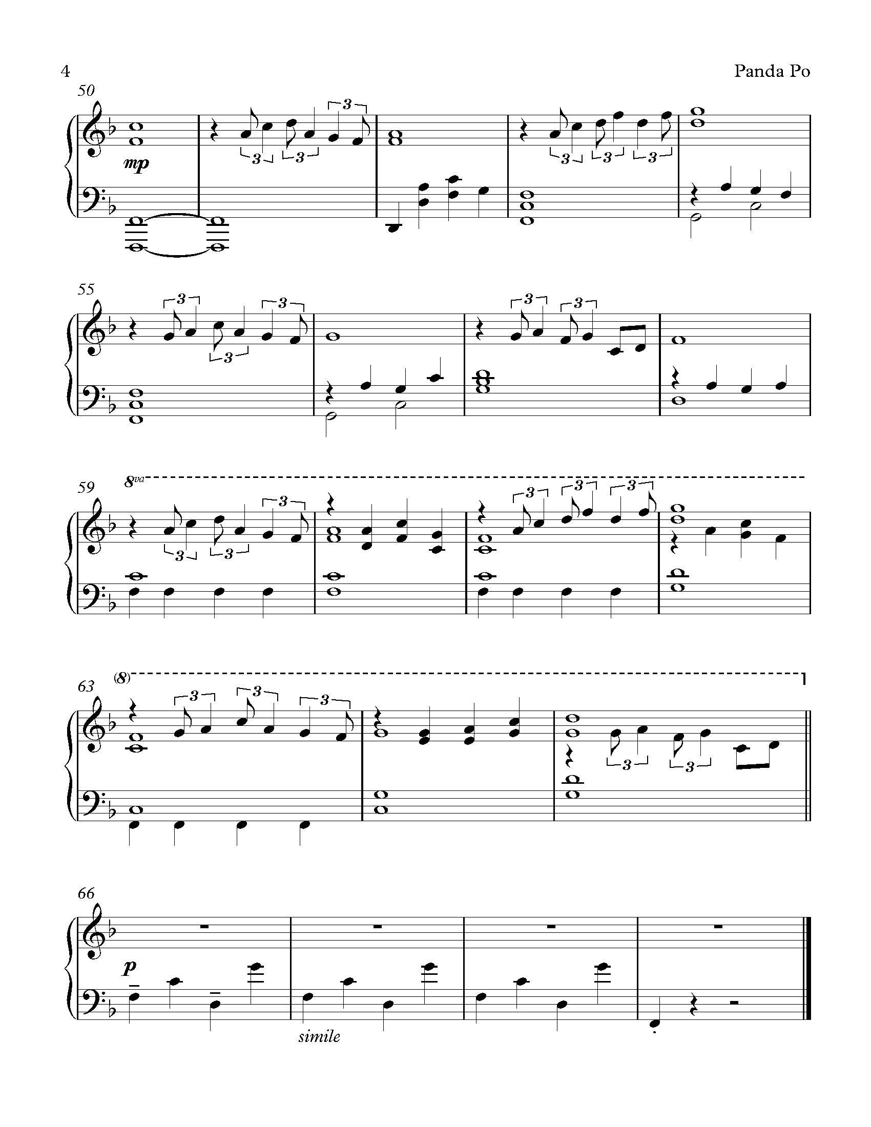 Panda Po – Kung Fu Panda sheet music | Sheethost