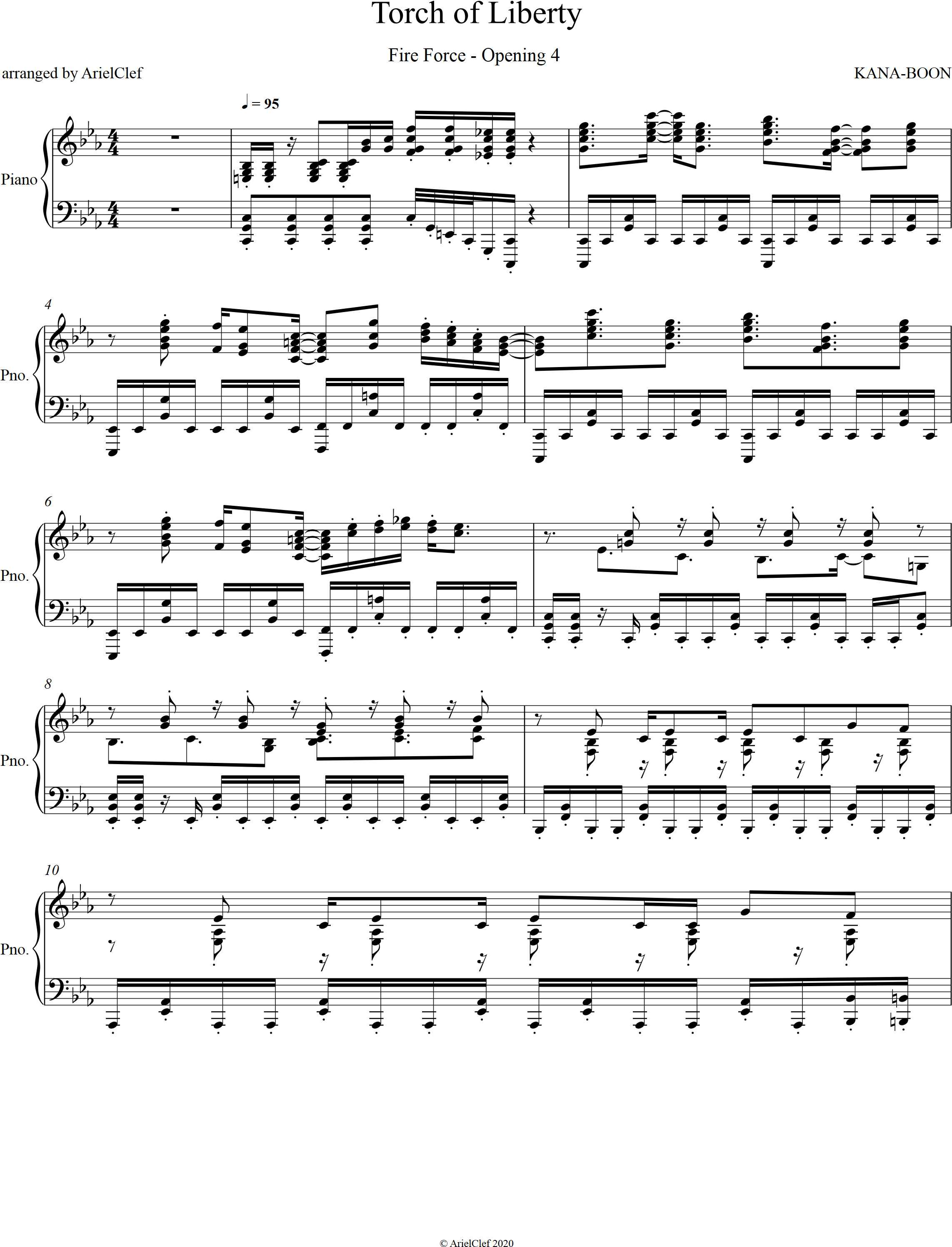 Torch of Liberty Fire Force Season 2 Opening 2 sheet music Sheethost