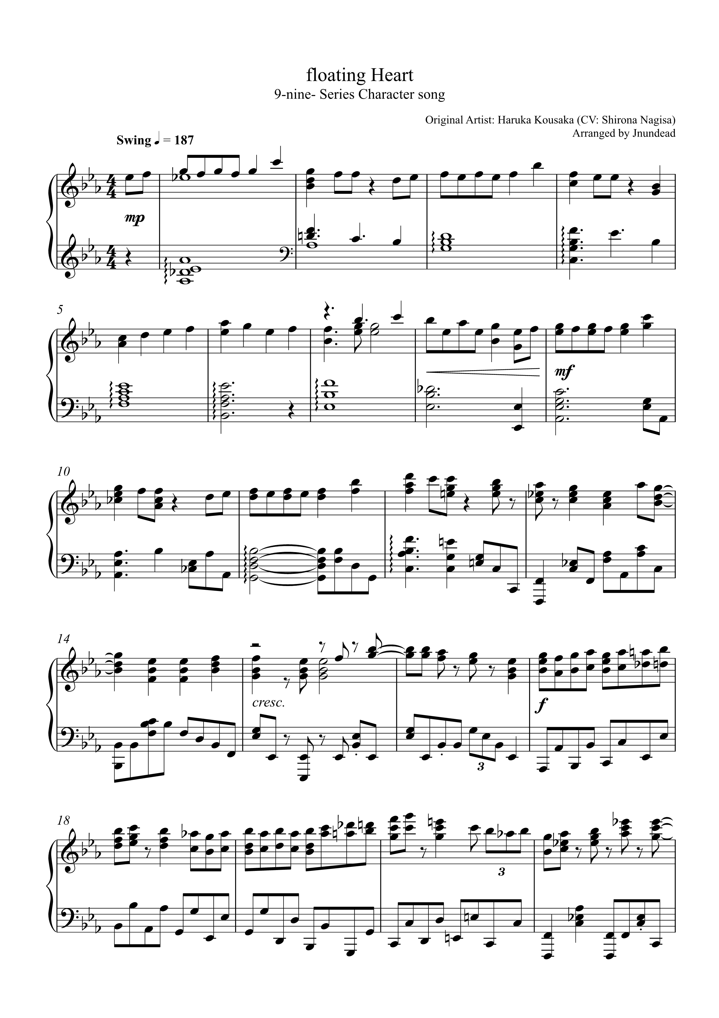 floating Heart – 9-nine- Series sheet music | Sheethost