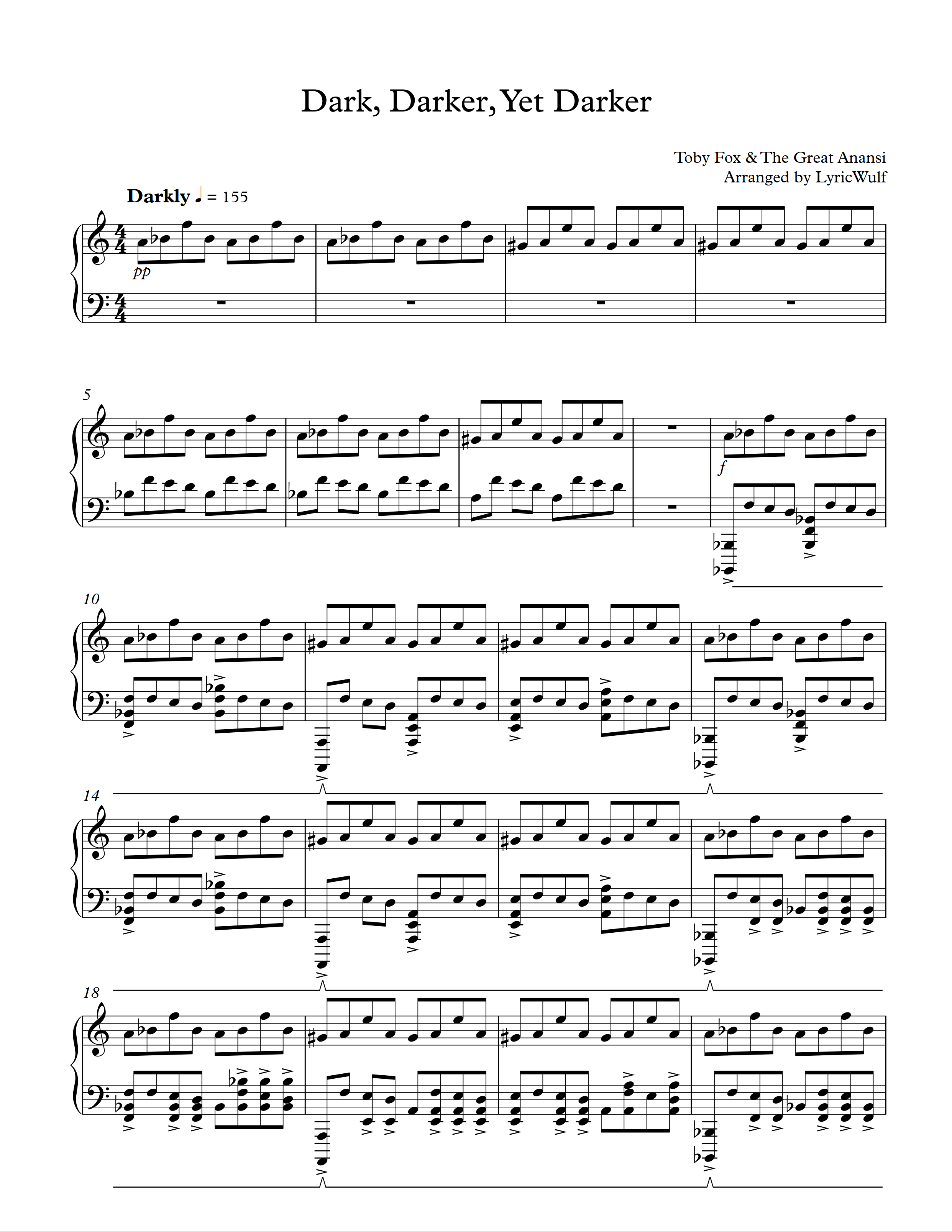 Dark, Darker, Yet Darker – Undertale sheet music | Sheethost