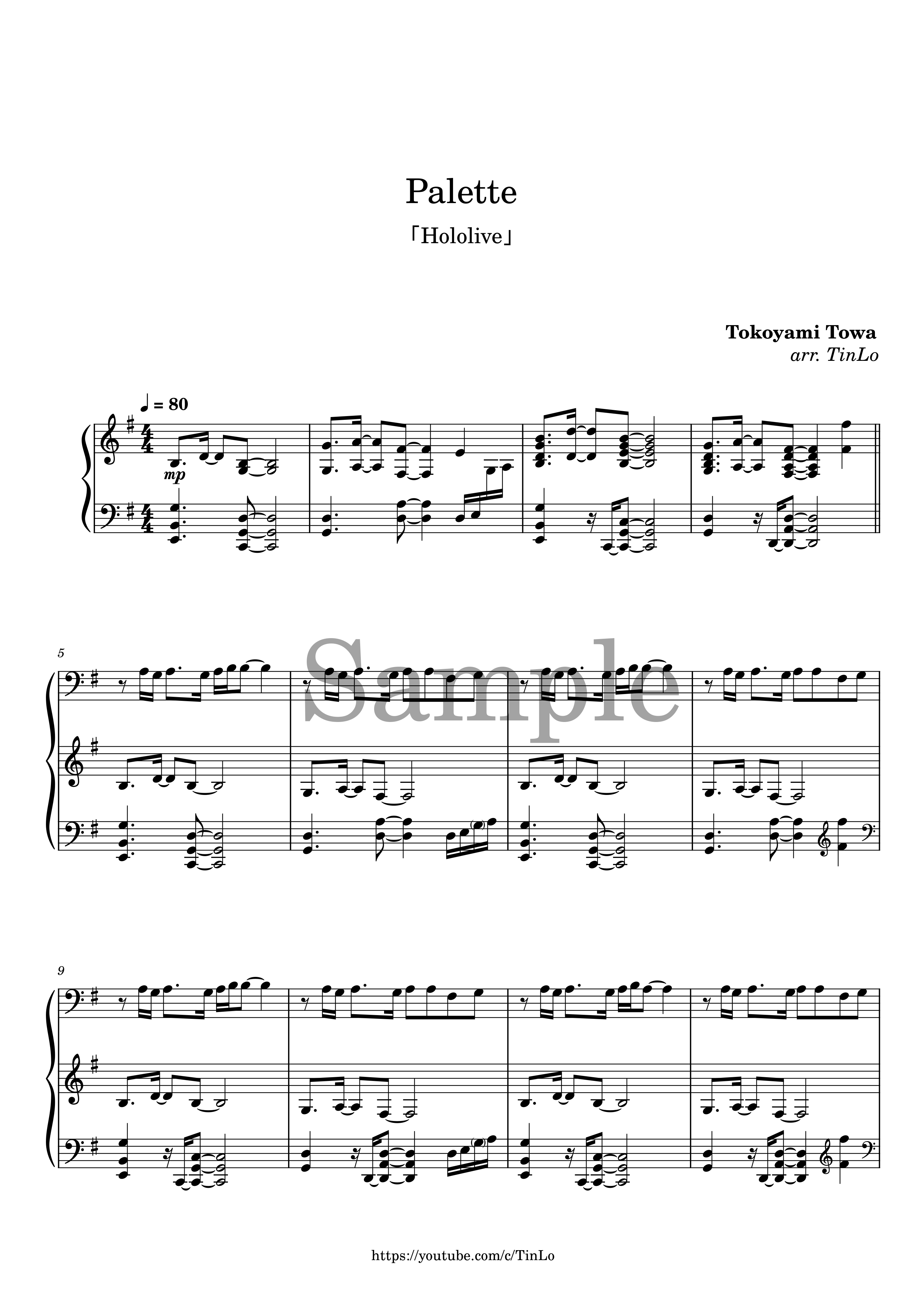 Palette Hololive sheet music Sheethost