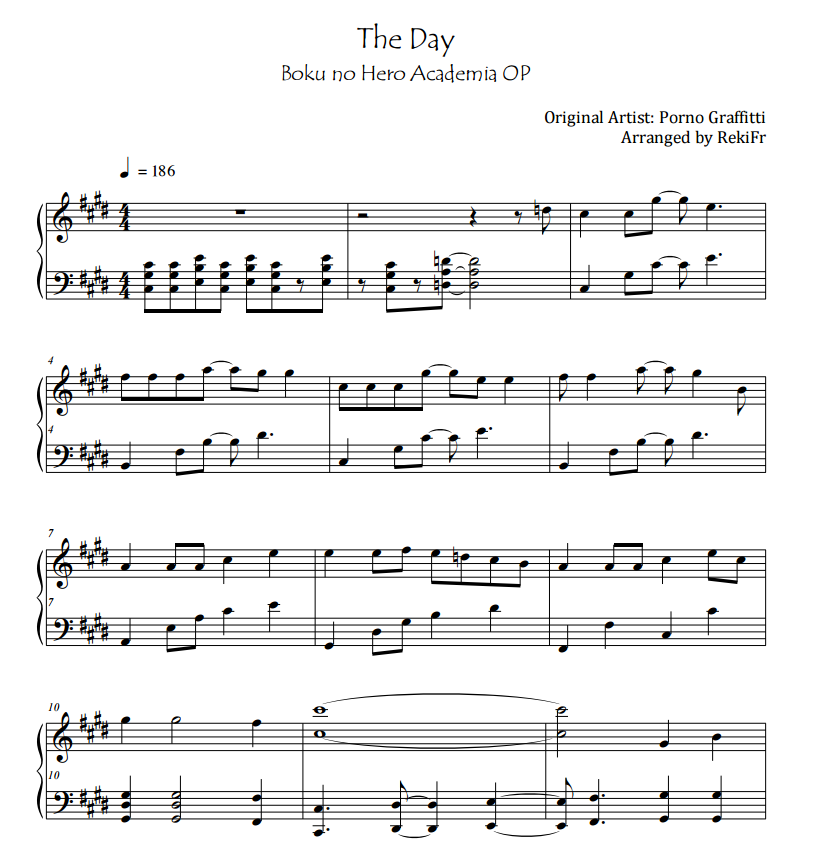 The Day Boku no Hero Academia sheet music Sheethost