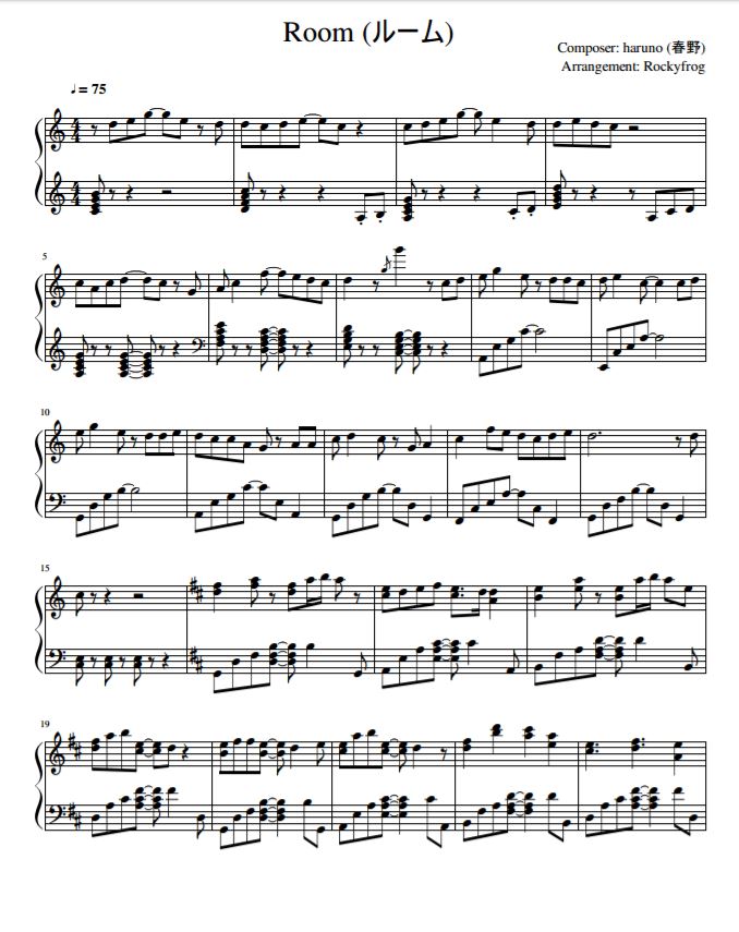 Room – Vocaloid sheet music | Sheethost