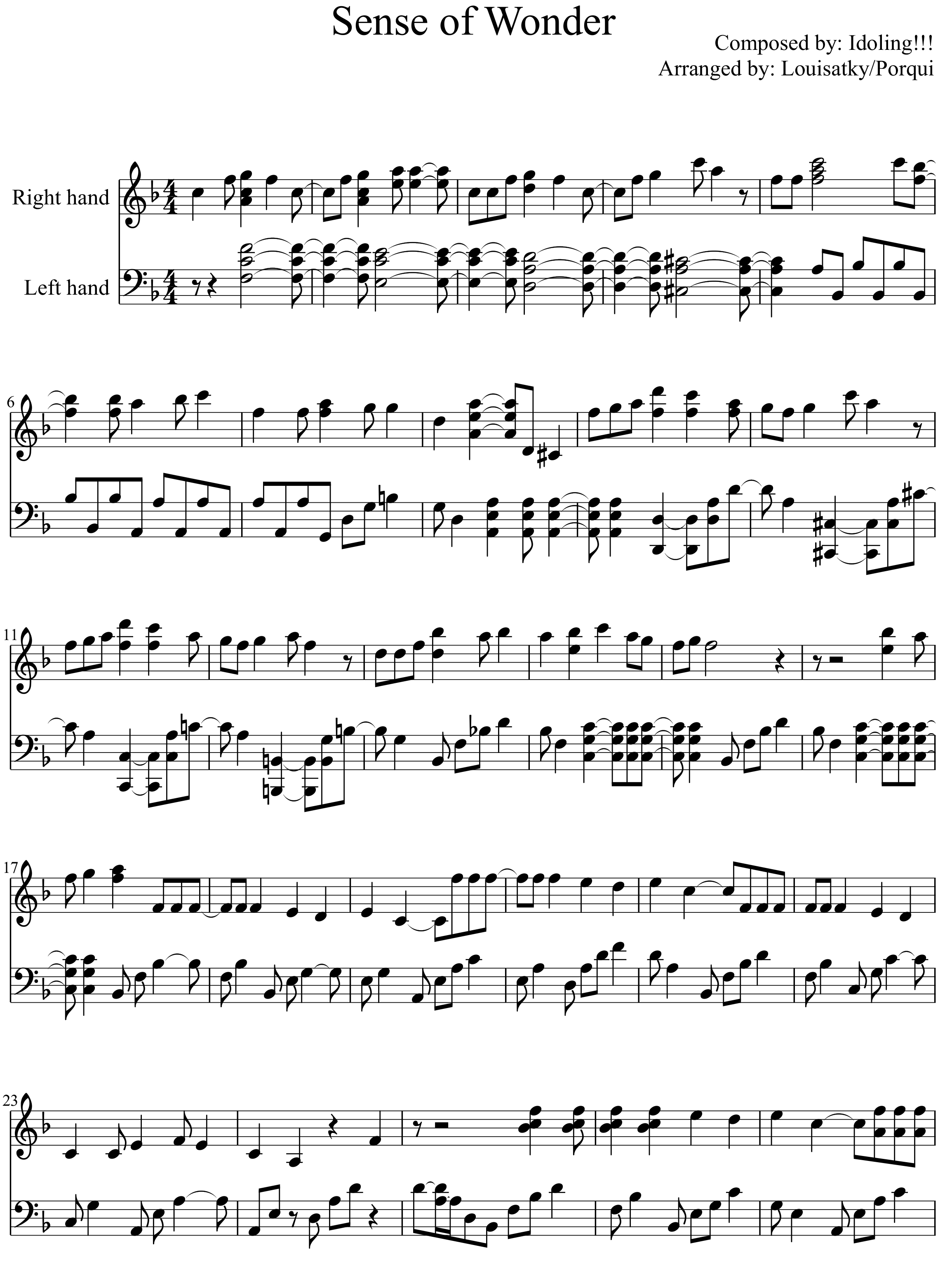 Sow Sense Of Wonder Fairy Tail Sheet Music Sheethost