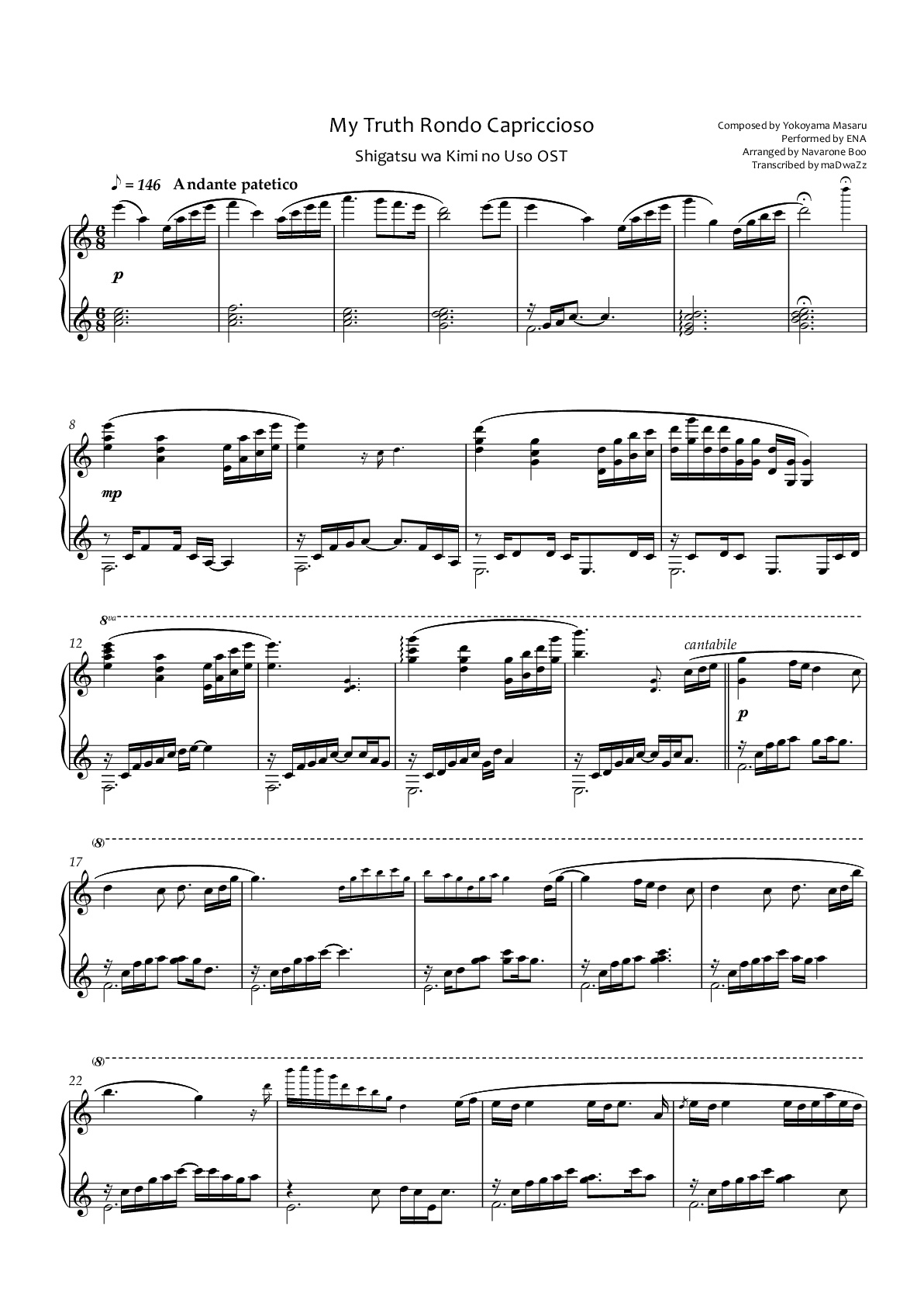 My Truth Rondo Capriccioso (Navarone Boo) – Shigatsu wa Kimi no Uso ...