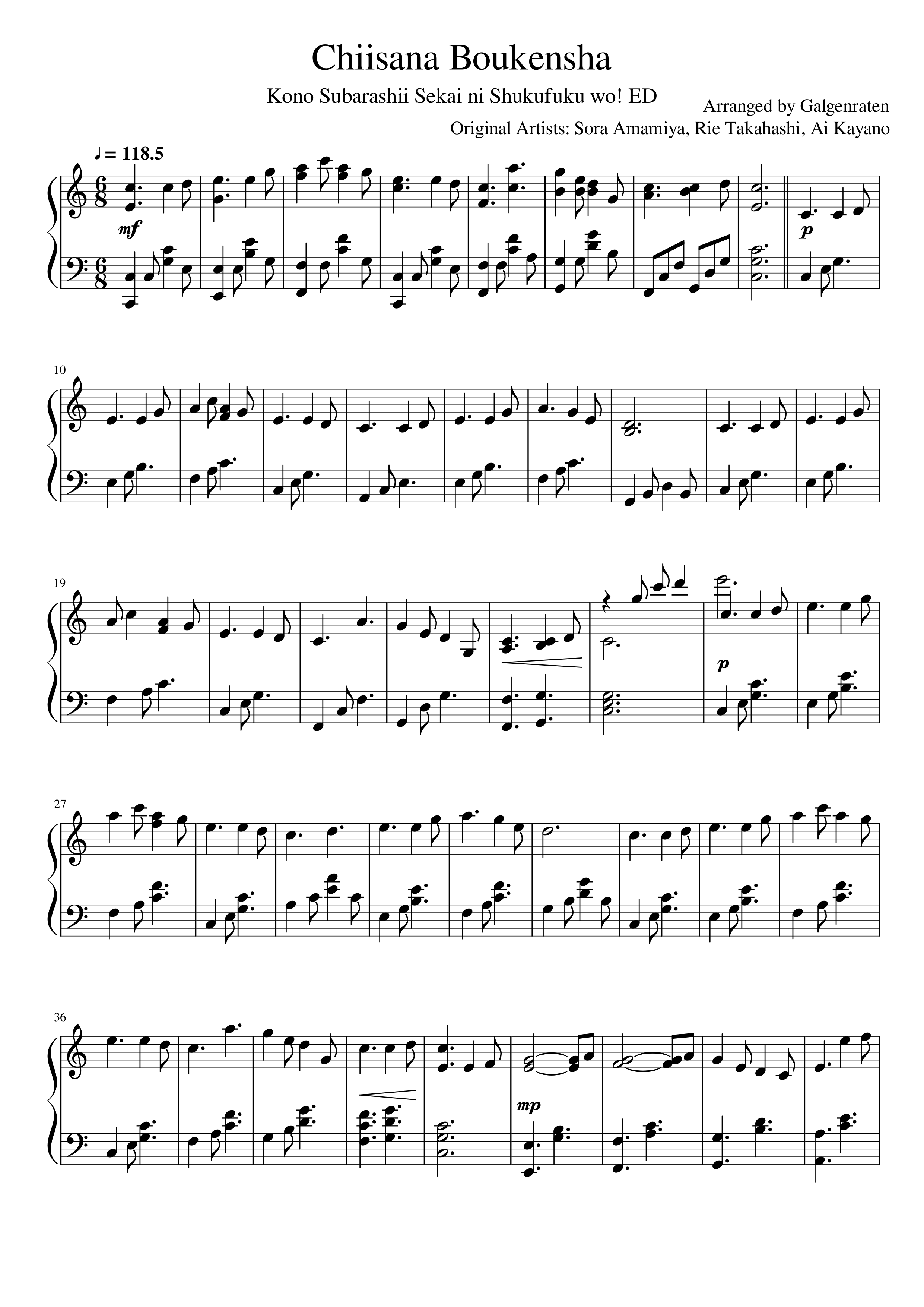 Chiisana Boukensha – Konosuba sheet music | Sheethost
