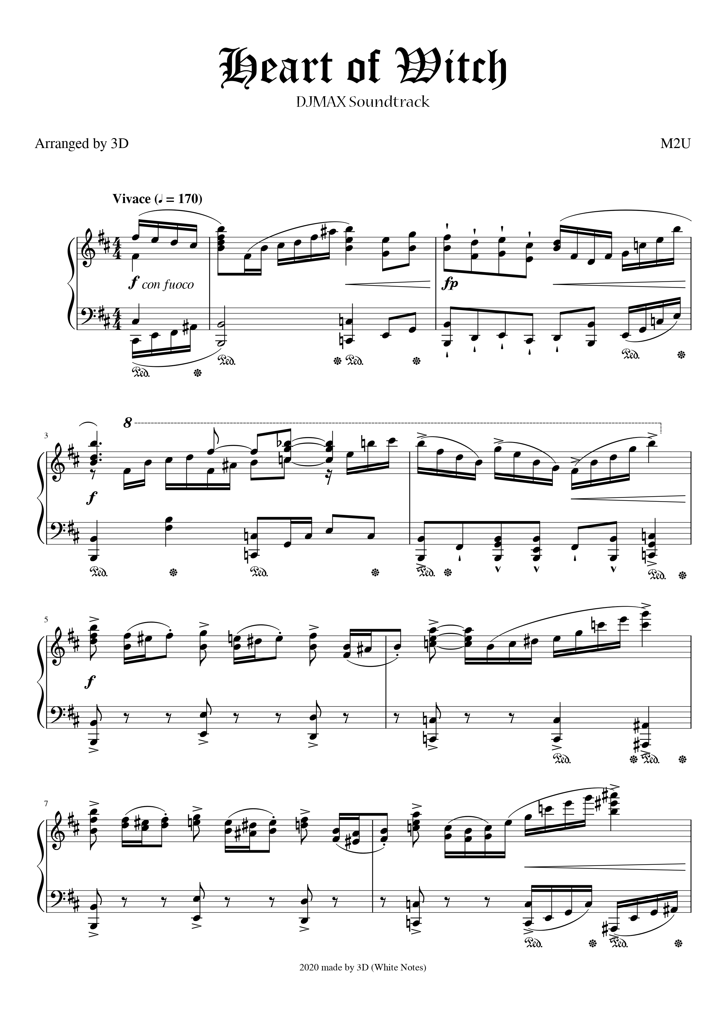 Heart of Witch – DJMAX sheet music | Sheethost