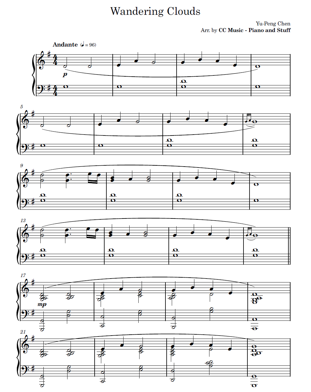 Wandering Clouds – Genshin Impact Ost Sheet Music 