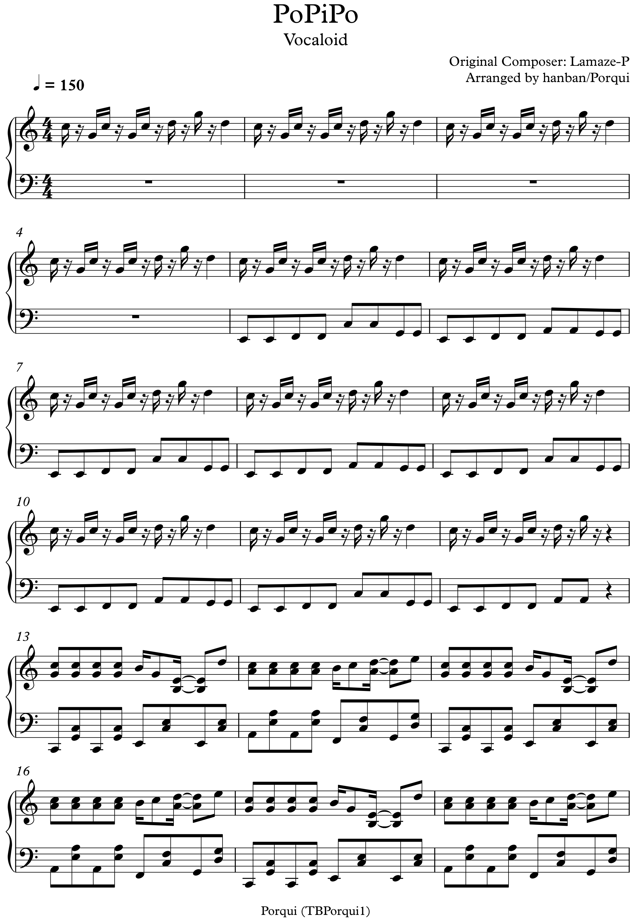 PoPiPo Vocaloid sheet music Sheethost