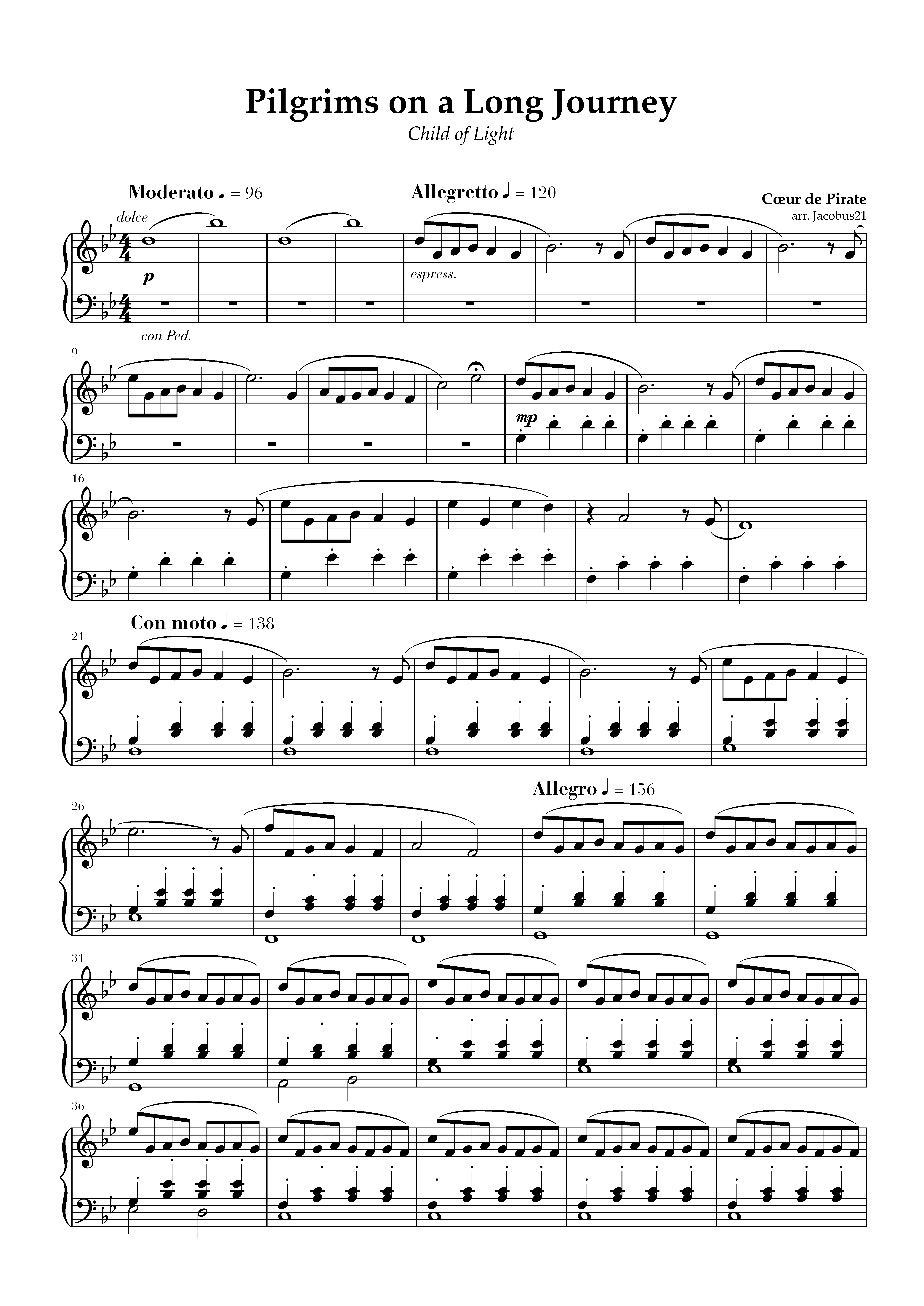 Pilgrims on a Long Journey Child of Light sheet music Sheethost