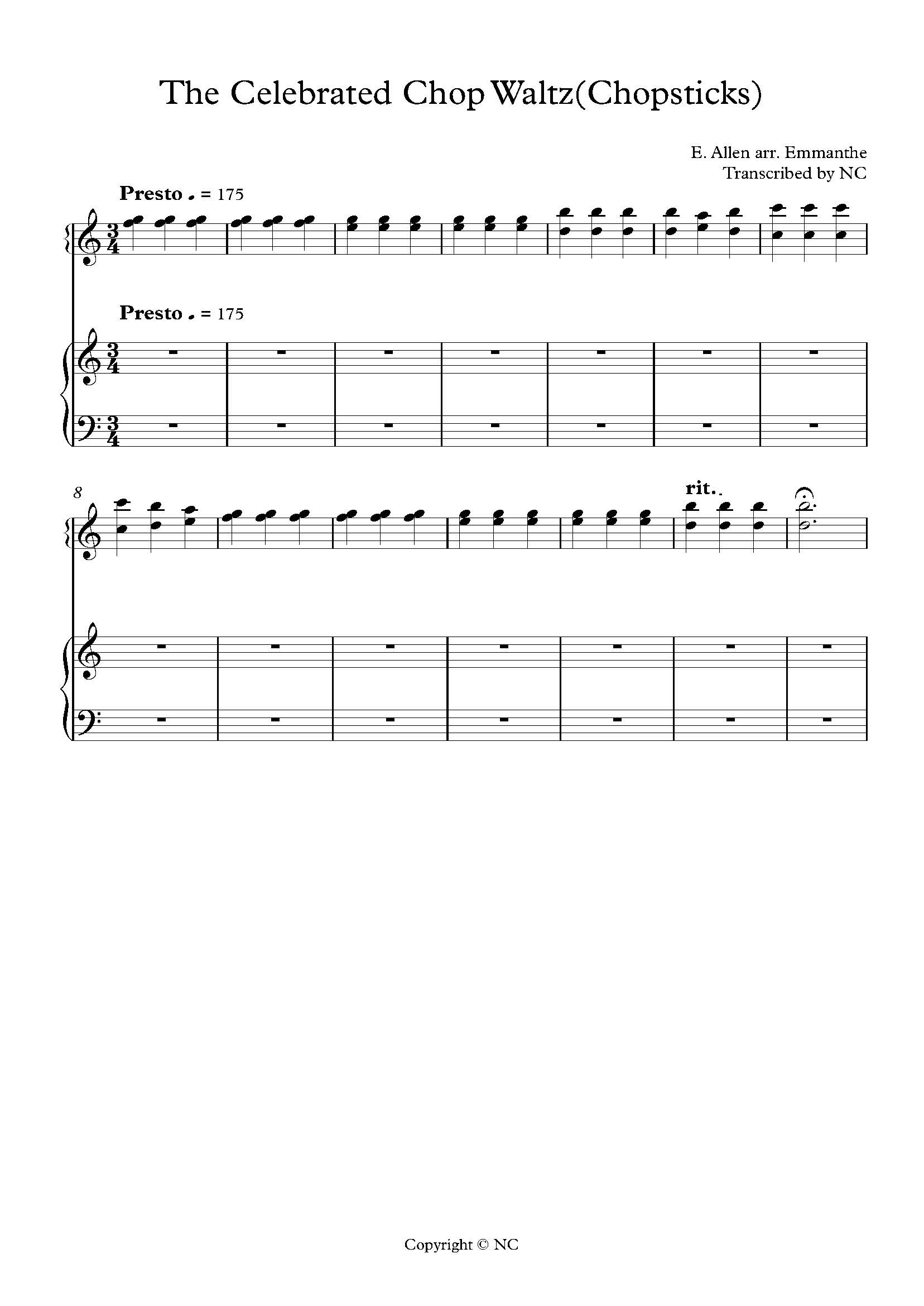 Chopsticks – - sheet music | Sheethost